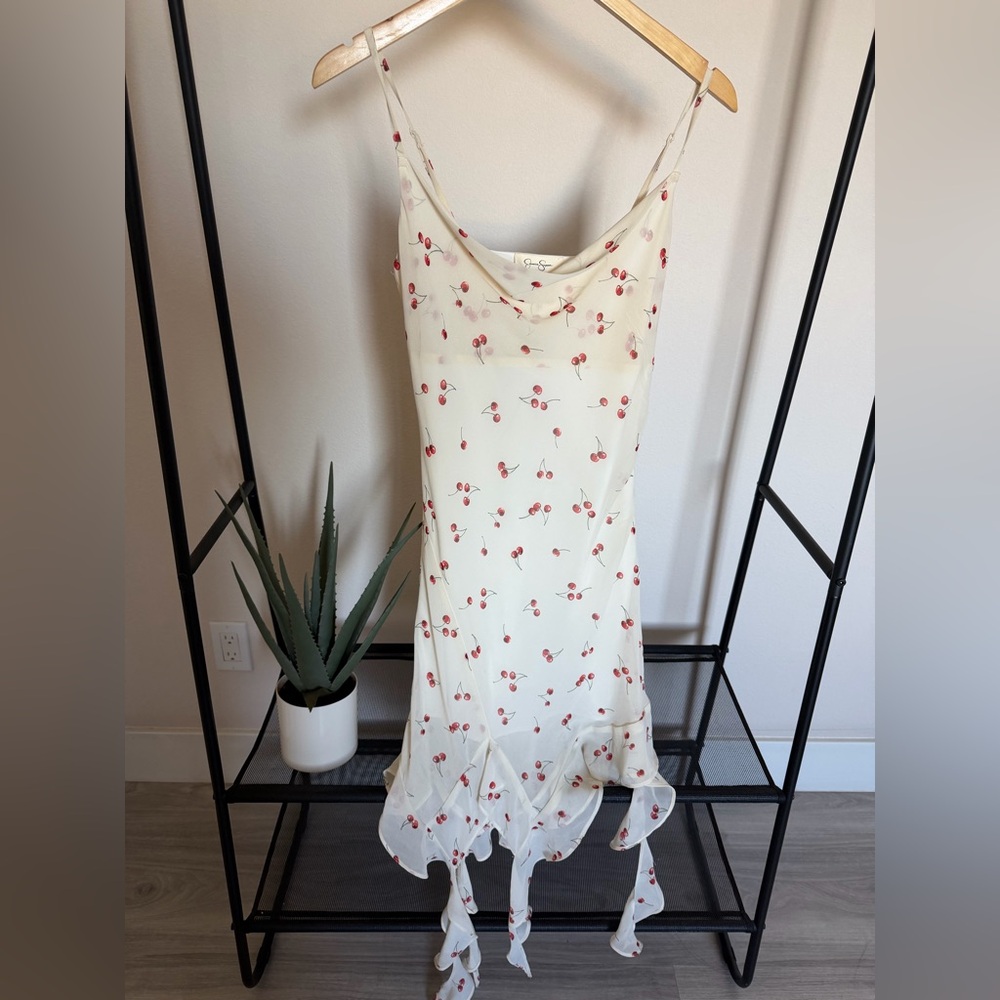 Jessica Simpson Cream and Pink Floral Midi Dress